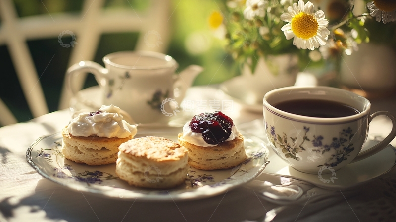 高清大图下载【趣麦麦图】英式下午茶糕点高清图1