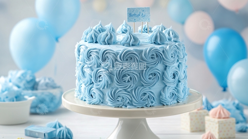 高清大图下载【趣麦麦图】蓝色生日场景1
