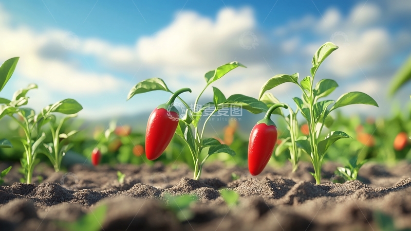 高清大图下载【趣麦麦图】辣椒地素材下载1