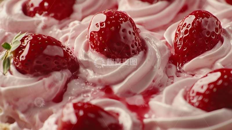 高清大图下载【趣麦麦图】草莓蛋糕背景