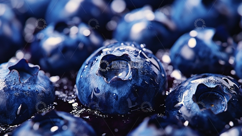 高清大图下载【趣麦麦图】蓝莓主视觉设计