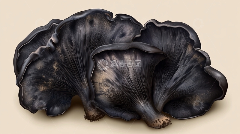 高清大图下载【趣麦麦图】黑虎掌菌插画