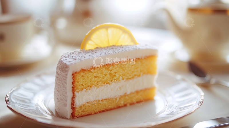 高清大图下载【趣麦麦图】夹心蛋糕切块摆盘