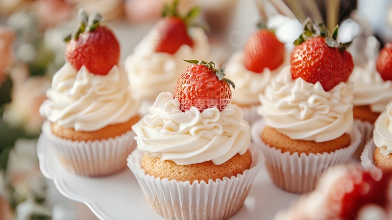 高清大图下载【趣麦麦图】草莓杯蛋糕