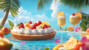 椰子奶油派水果聚会