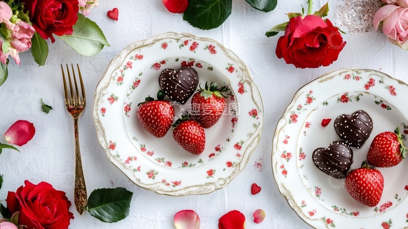 高清大图下载【趣麦麦图】浪漫爱心草莓