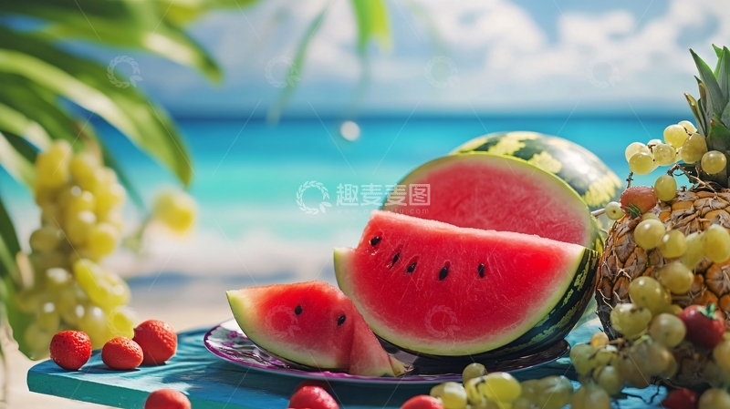 高清大图下载【趣麦麦图】夏季降暑水果1