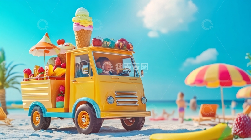 高清大图下载【趣麦麦图】冰激凌车