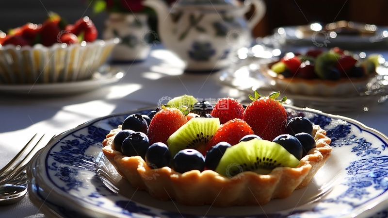 高清大图下载【趣麦麦图】时令水果挞