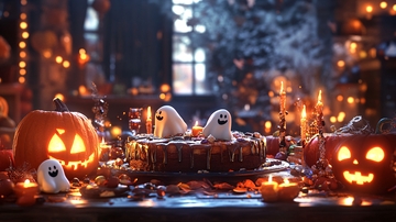 万圣节南瓜派装饰