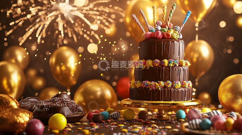 高清大图下载【趣麦麦图】生日派对巧克力