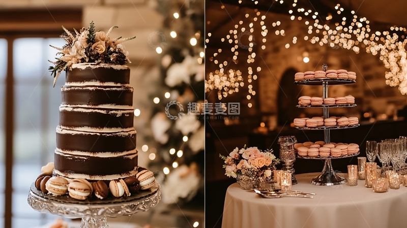 高清大图下载【趣麦麦图】焦糖色婚礼甜品区