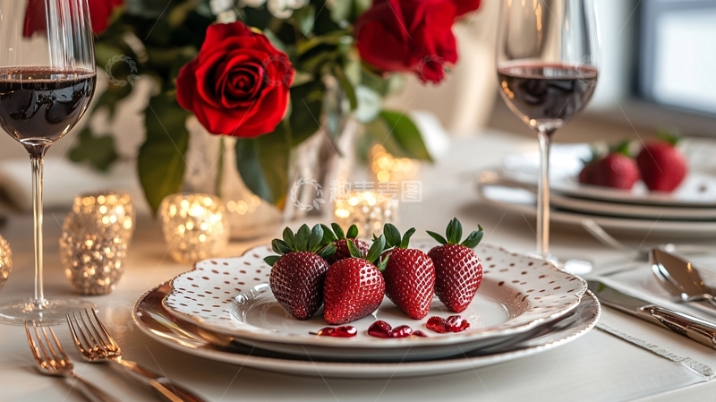 高清大图下载【趣麦麦图】情人节餐台