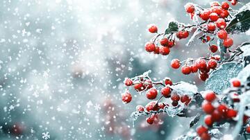 落雪的红果红果雪景落雪1