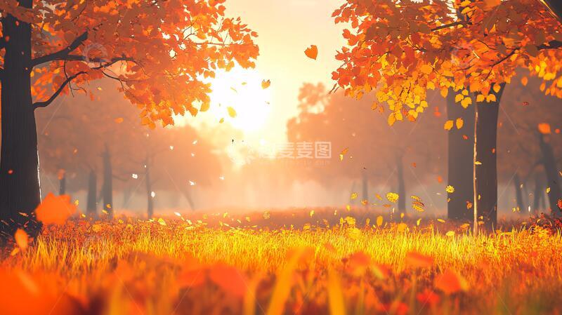 高清大图下载【趣麦麦图】唯美秋日落叶3