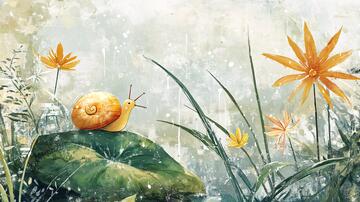 插画蜗牛插画蜗牛手绘