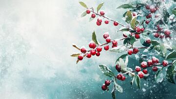 落雪的红果红果落雪积雪