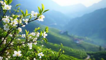 茶山之春茶山茶园茶树