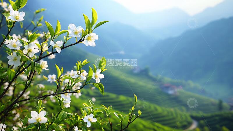 高清大图下载【趣麦麦图】茶山之春茶山茶园茶树