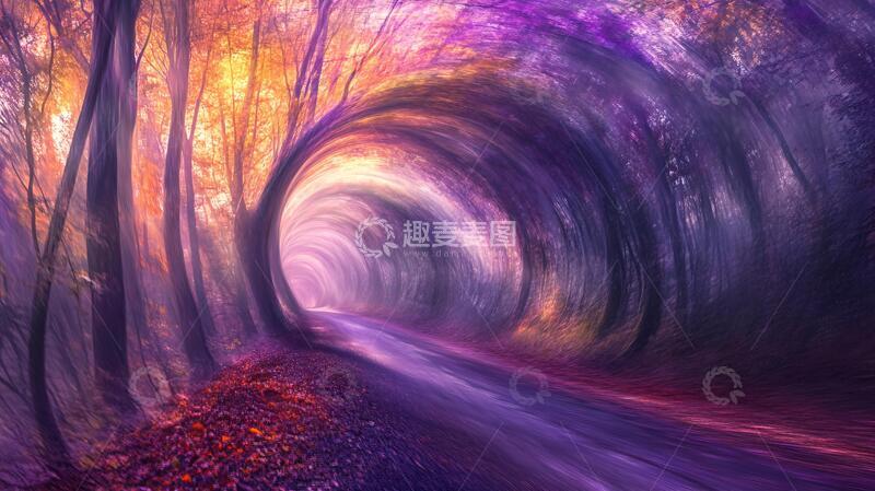 高清大图下载【趣麦麦图】时光隧道季节隧道1