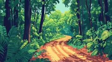 雨林插画森林插画背景