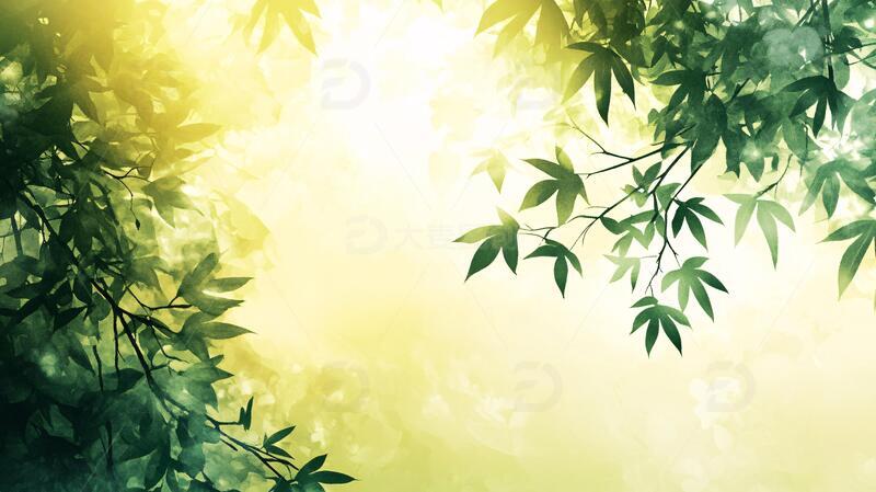 高清大图下载【趣麦麦图】阳光唯美枝叶1