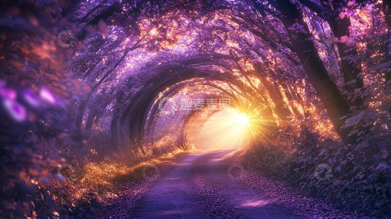 高清大图下载【趣麦麦图】时光隧道季节隧道