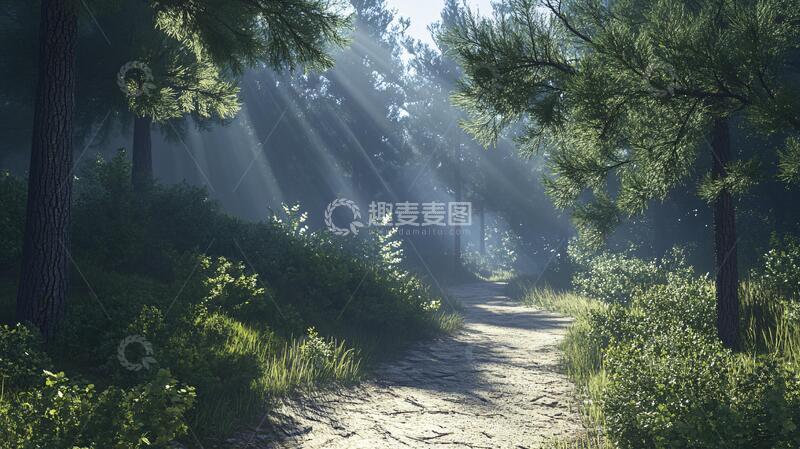 高清大图下载【趣麦麦图】森林小径森林小径树叶