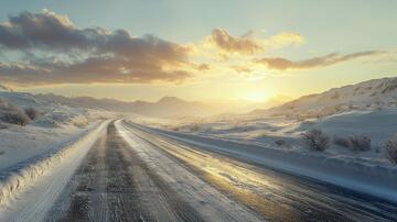 冬日天路天路道路冰雪