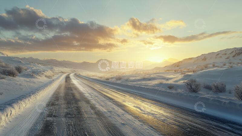 高清大图下载【趣麦麦图】冬日天路天路道路冰雪