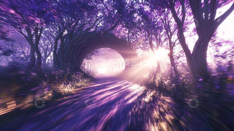 高清大图下载【趣麦麦图】梦幻隧道梦幻季节春风