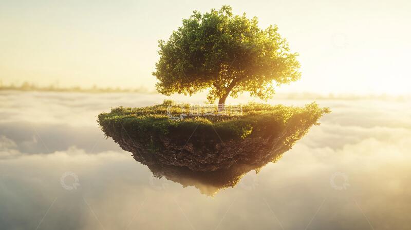 高清大图下载【趣麦麦图】小树意境图小树意境小岛