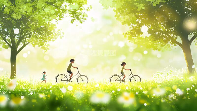 高清大图下载【趣麦麦图】骑行驴友青春旅行