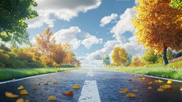 秋天的马路素材1