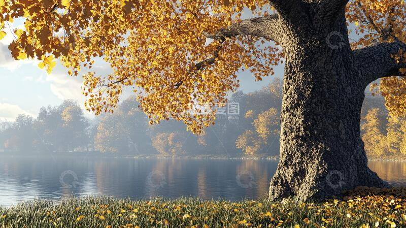 大树下秋色秋景1
