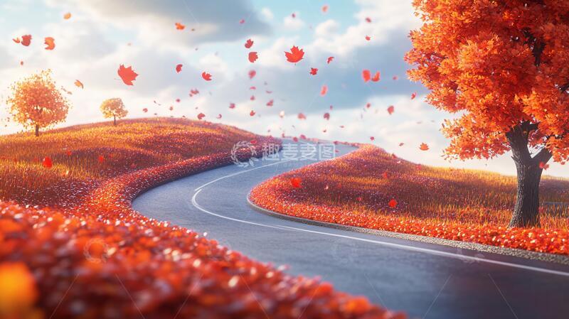高清大图下载【趣麦麦图】小道秋天唯美小路1