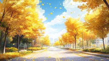 校园唯美金秋素材2