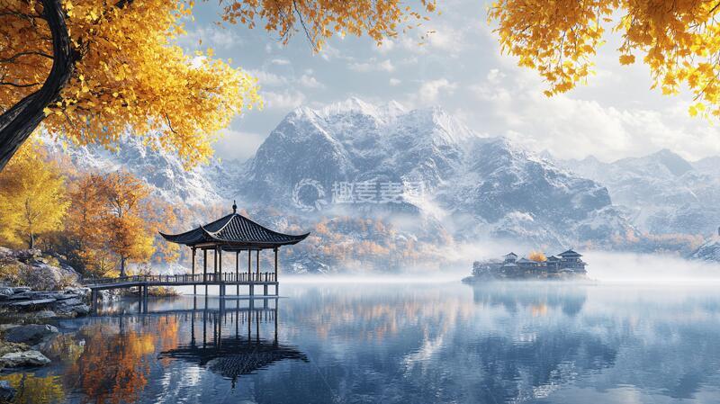 高清大图下载【趣麦麦图】山水楼阁雅致意境风6