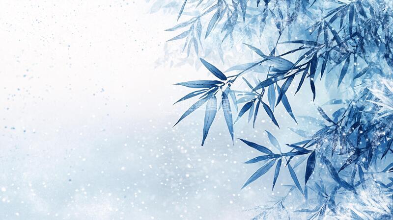 高清大图下载【趣麦麦图】雪压竹枝竹枝竹叶竹影