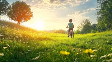 郊外小路快乐骑行