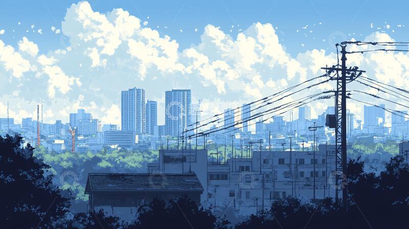 高清大图下载【趣麦麦图】漫画风景风景插画画风