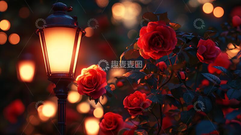 高清大图下载【趣麦麦图】夜色中的蔷薇1