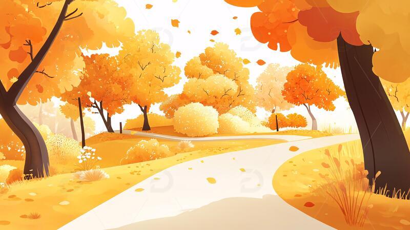 秋天风景插画2