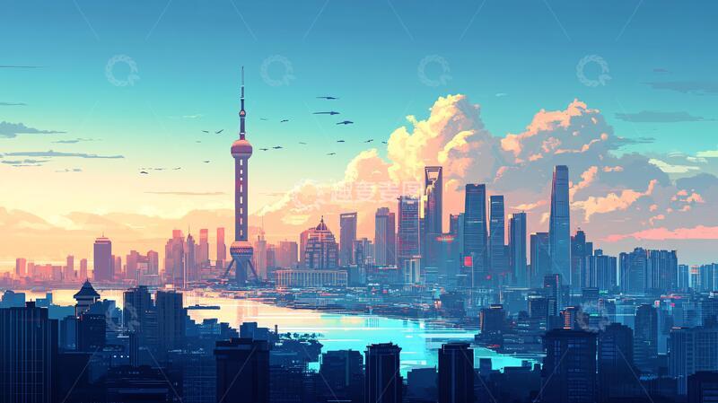 高清大图下载【趣麦麦图】外滩长图大图