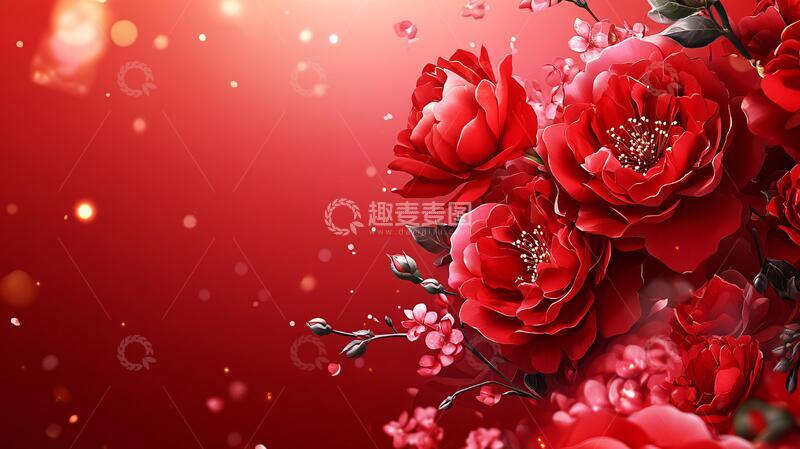 高清大图下载【趣麦麦图】简红大气花朵