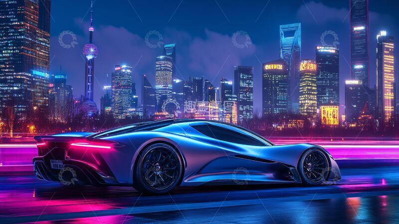 高清大图下载【趣麦麦图】绚丽线条汽车3