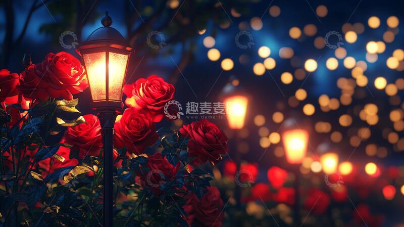 高清大图下载【趣麦麦图】夜色中的蔷薇