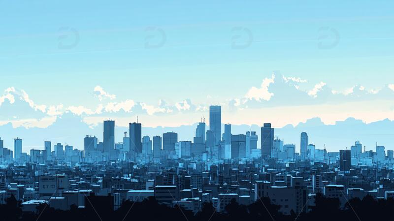 高清大图下载【趣麦麦图】洛杉矶城市鼠绘1