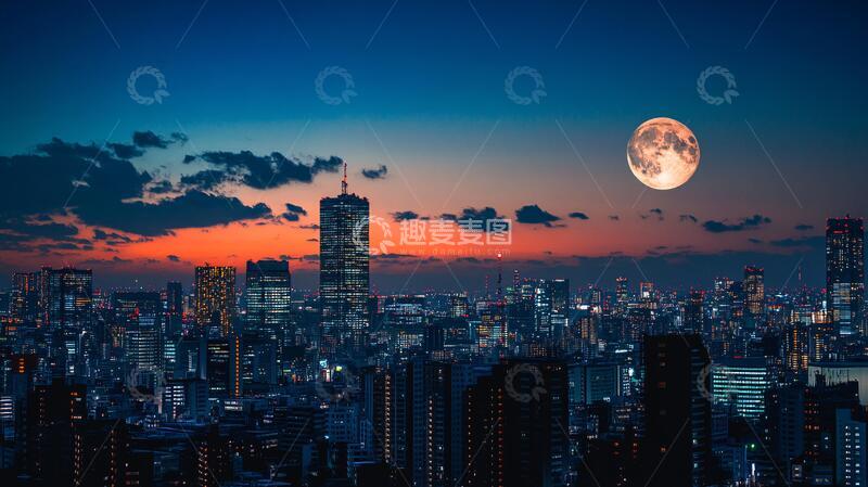 高清大图下载【趣麦麦图】都市月夜风光