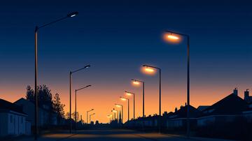 路灯背景效果图